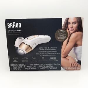 Braun Silk Expert Pro 5 IPL Hair Removal System For Body/Face/Bikini White NOB